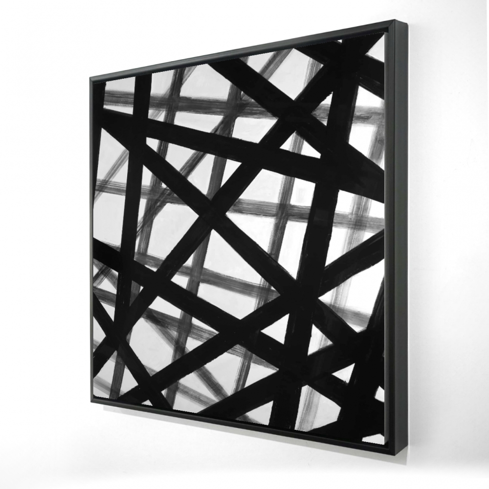 2081-3636-AB31 36 x 36 in. Abstract Bold Lines - Framed Canvas for Home Decor