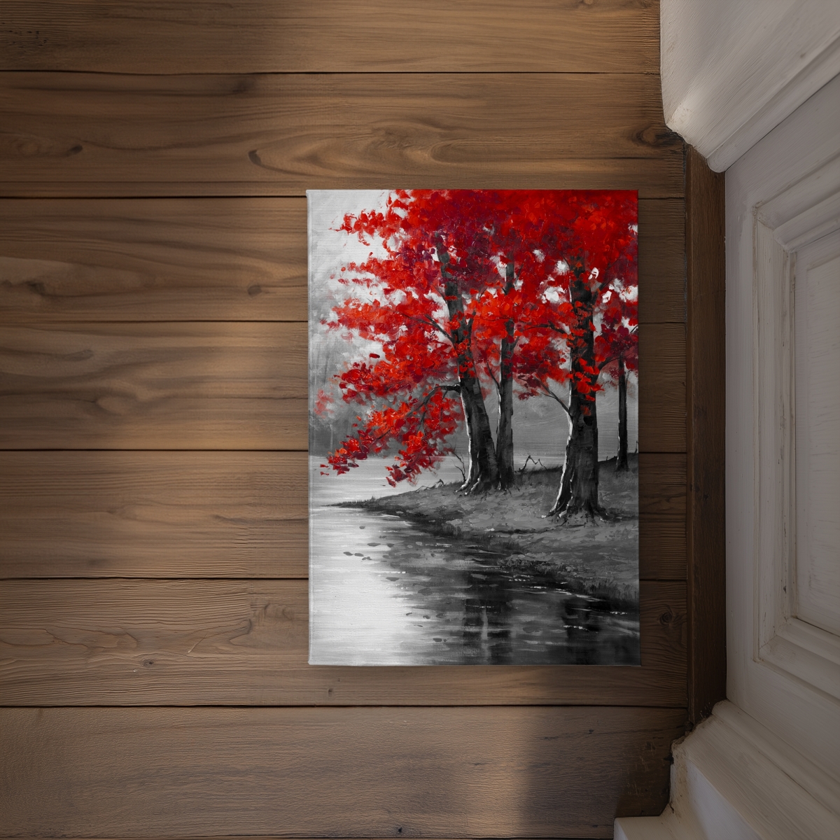 CODM17244JF0V1 17 x 24 in. Peaceful View Contemporary Trees Door Mat - Indoor Outdoor Decor