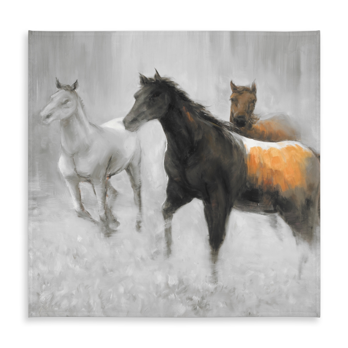 Picture of Begin Home Decor C1TC5858FYAMEQ 58 x 58 in. Abstract Herd of Horses Tablecloth - Brown Indoor & Outdoor Decor