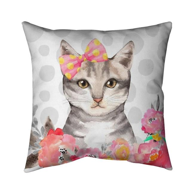 26 x 26 in. Charming Cat-Double Sided Print Indoor Pillow