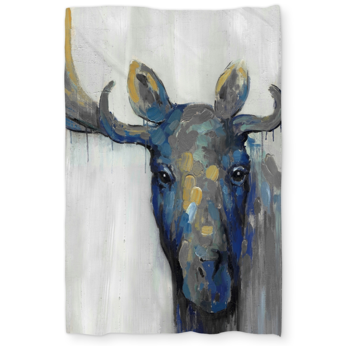 C1DCTXLWQO0U1G Twin Extra Long Blue Moose Rustic Duvet Cover - Home Decor