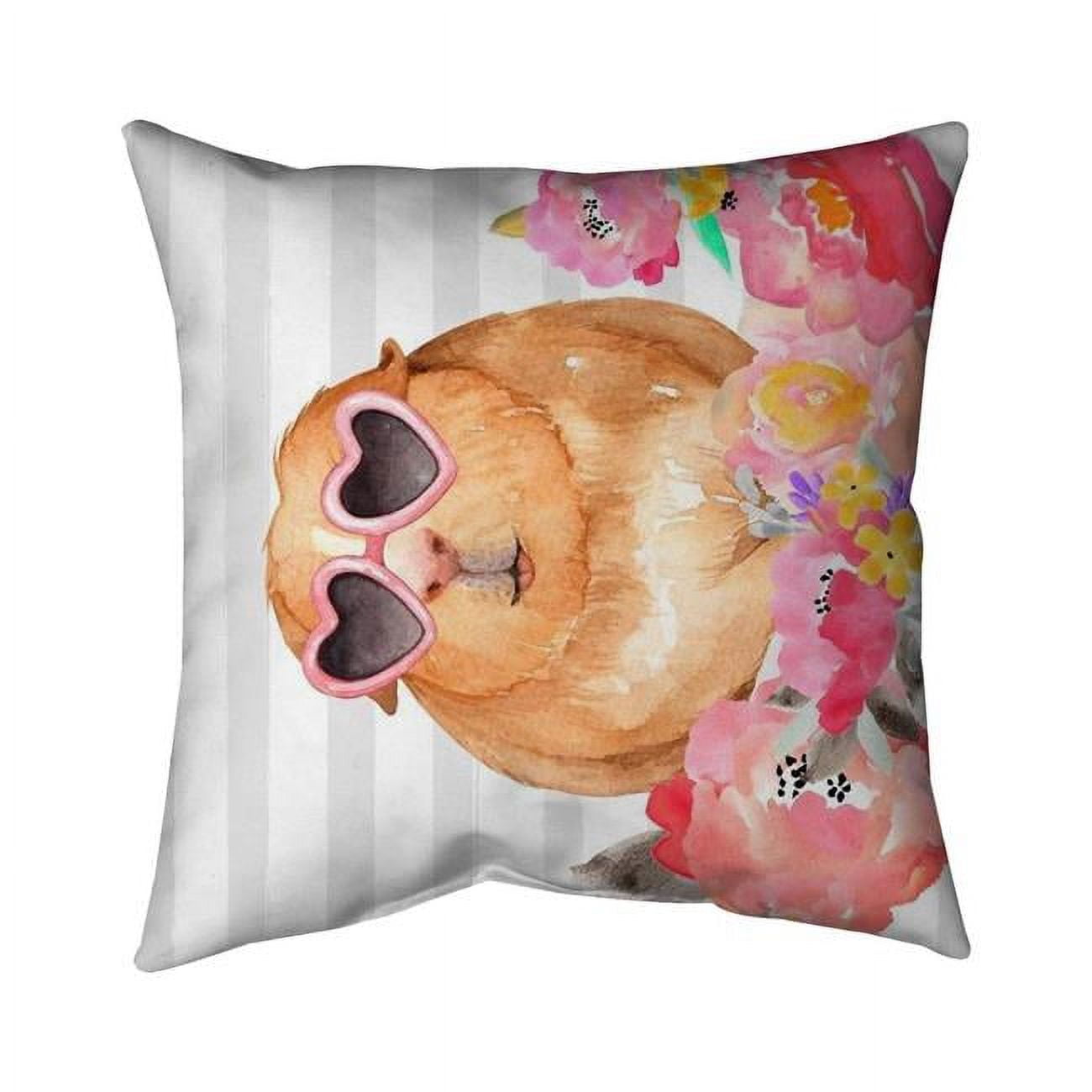 26 x 26 in. Guinea Pig with Glasses-Double Sided Print Indoor Pillow