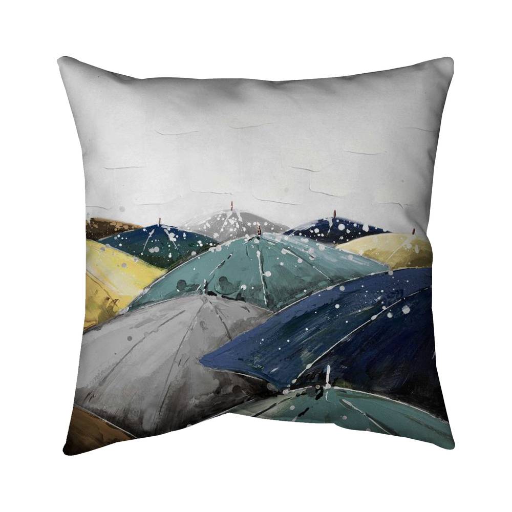 5543-2626-MI1-1 26 x 26 in. Umbrellas Blue Object Poly Twill Throw for Home Decor
