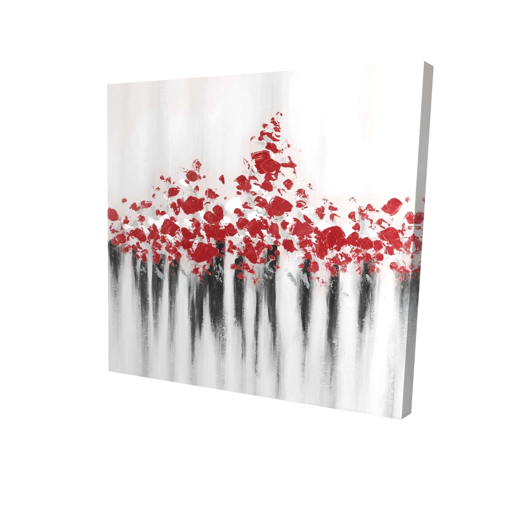 2080-3636-AB33-1 36 x 36 in. Falling Red Dot - Shapes Abstract Canvas for Home Decor