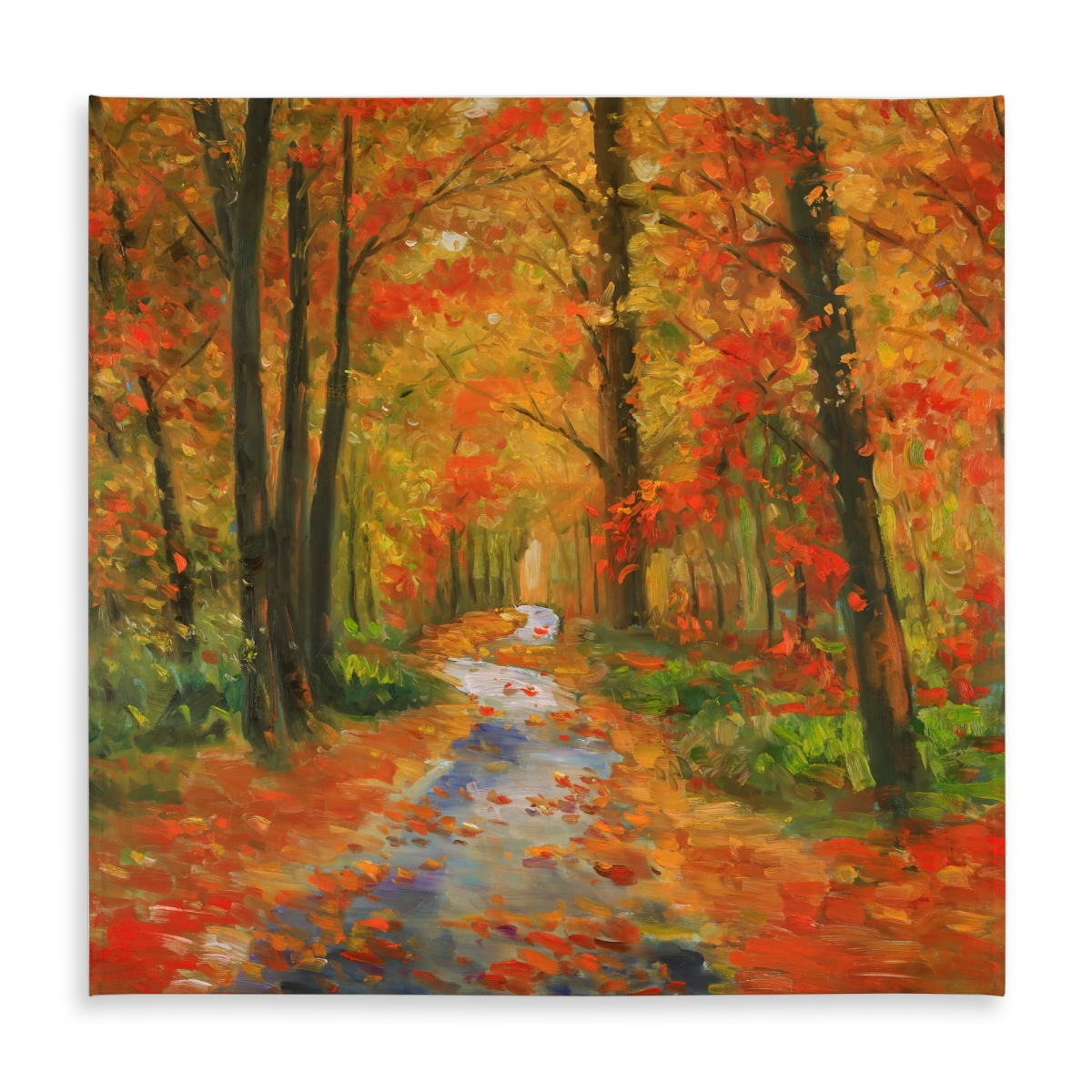 Picture of Begin Home Decor C1TC5858JVF20B 58 x 58 in. Autumn Trail Orange Tablecloth - Indoor Outdoor Home Decor