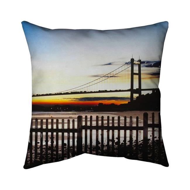 26 x 26 in. Bridge by Sunset-Double Sided Print Indoor Pillow