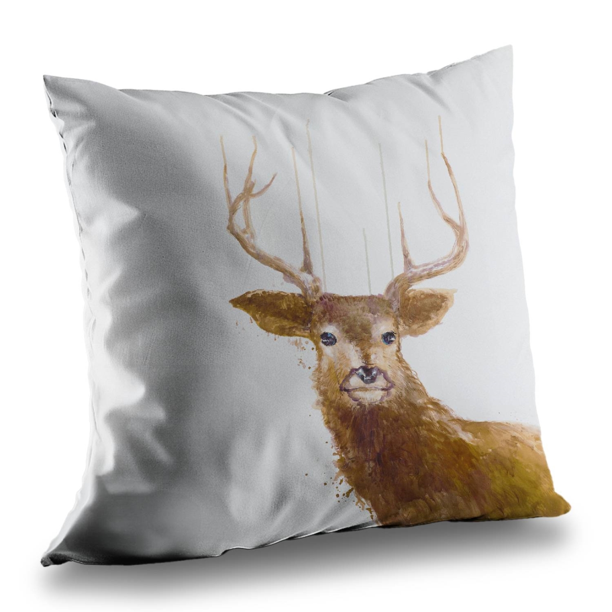 C1PT1414LIVCM4 14 x 14 in. Abstract Deer Rustic Wildlife Poly Twill Throw Pillow Insert