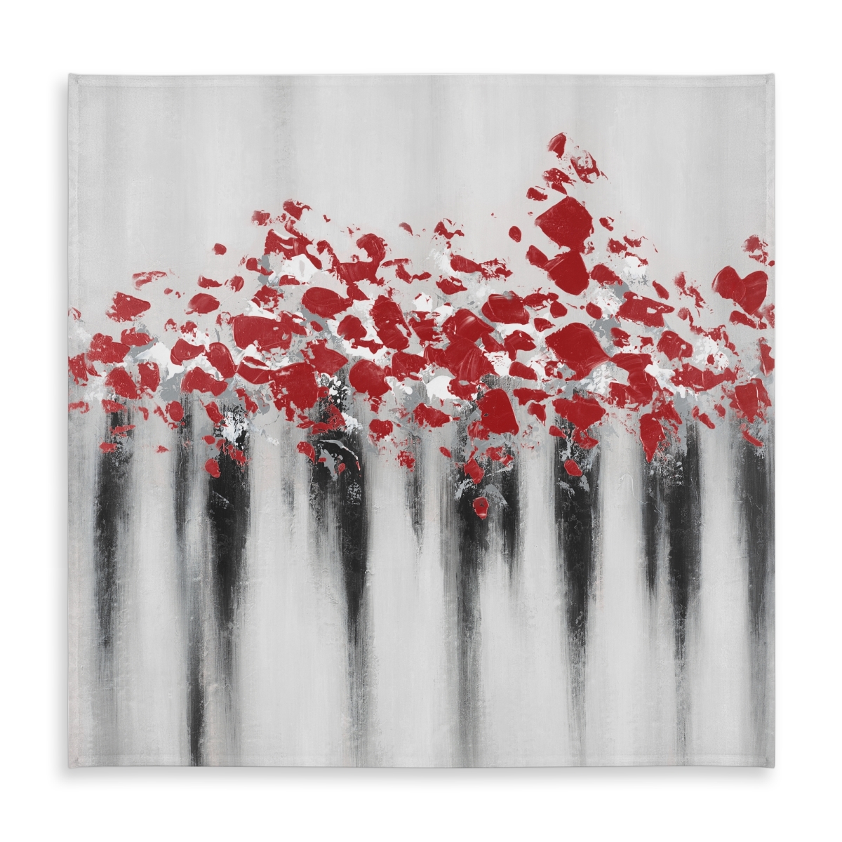 Picture of Begin Home Decor C1TC5858OEH895 58 x 58 in. Abstract Gray Tablecloth - Little Peas Red - Indoor & Outdoor Decor