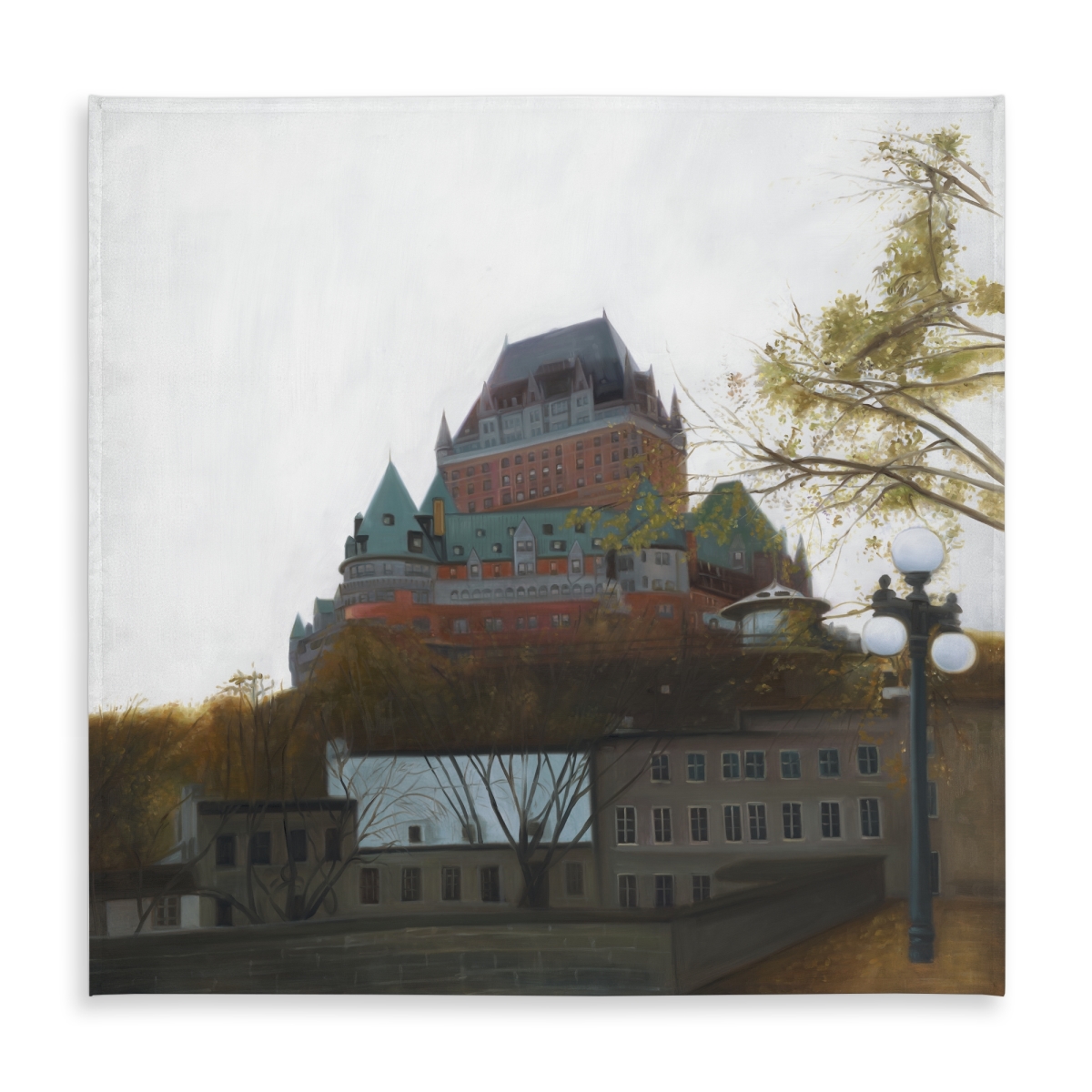 Picture of Begin Home Decor C1TC58581M6KH2 58 x 58 in. Le Chateau De Frontenac Tablecloth - Fall Decor for Home