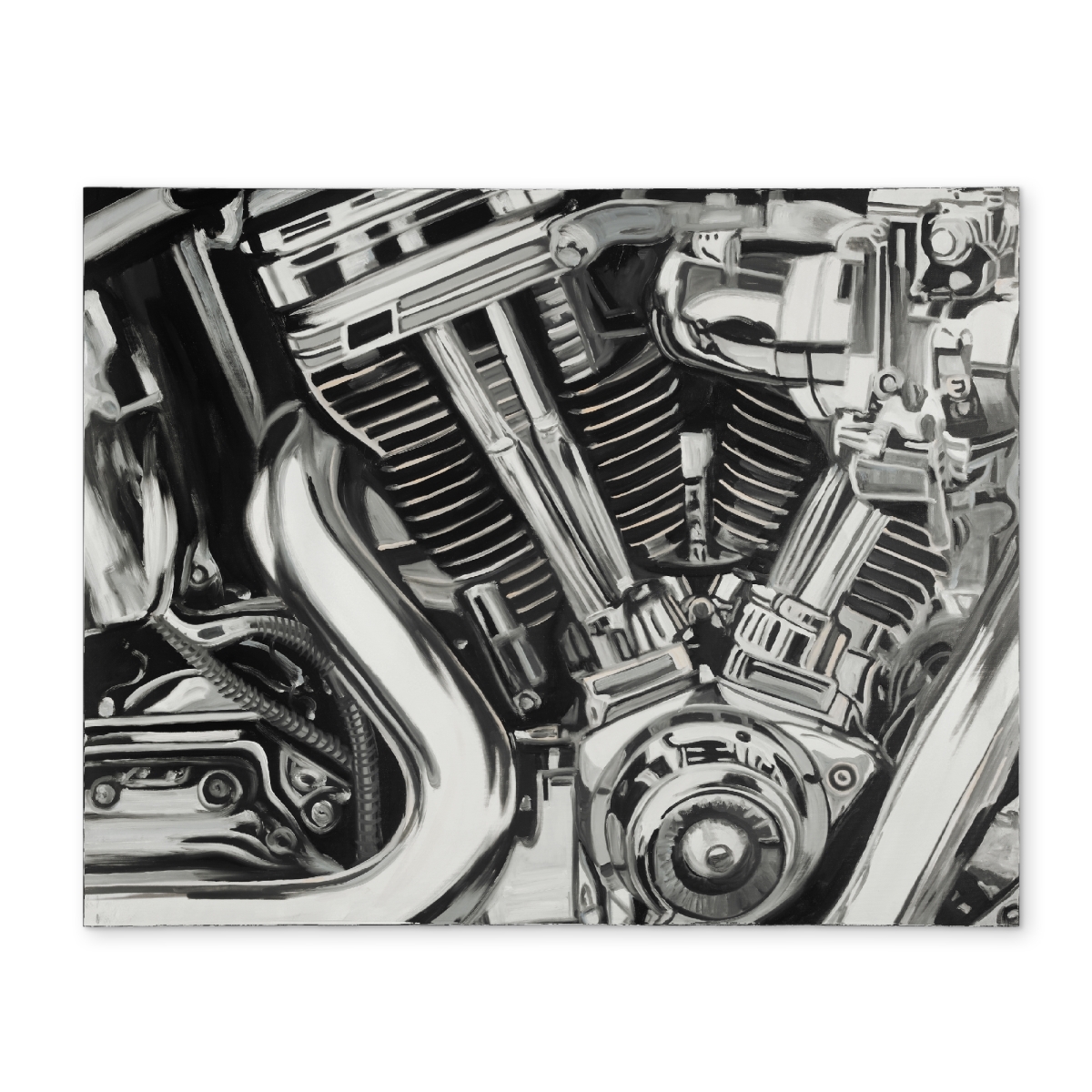 Picture of Begin Home Decor CPPM1418NT6GHV 14 x 18 in. Mechanism of a Motorcycle White Polyester Placemat - Home Decor