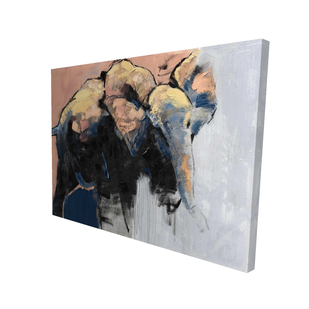 2080-3648-AN19-1 36 x 48 in. Abstract Elephant Gray Canvas - Modern Home Decor Wall Art