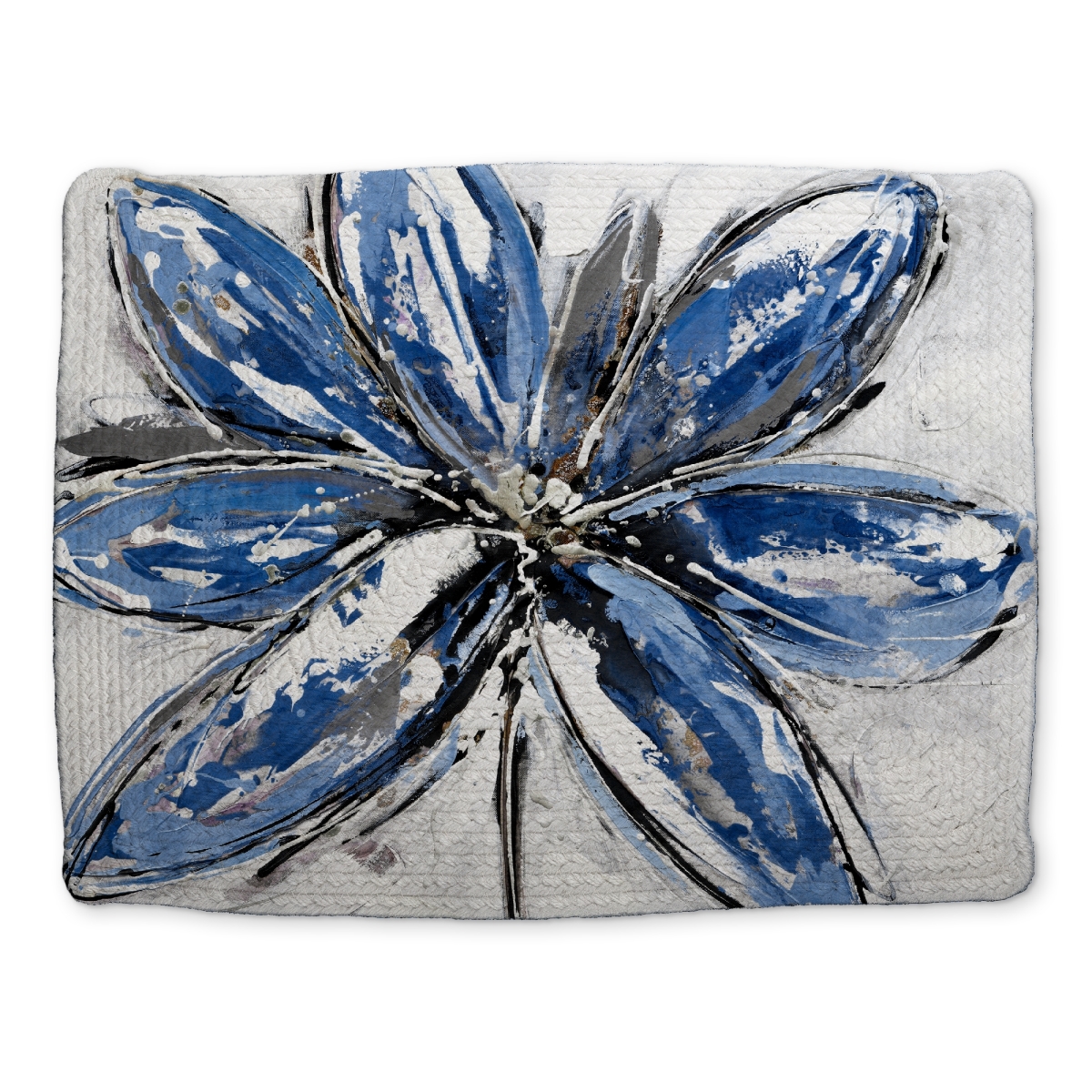 Picture of Begin Home Decor CBPM141891RIMB 14 x 18 in. Blue Petal Floral Botanical Polyester Placemat - Home Decor