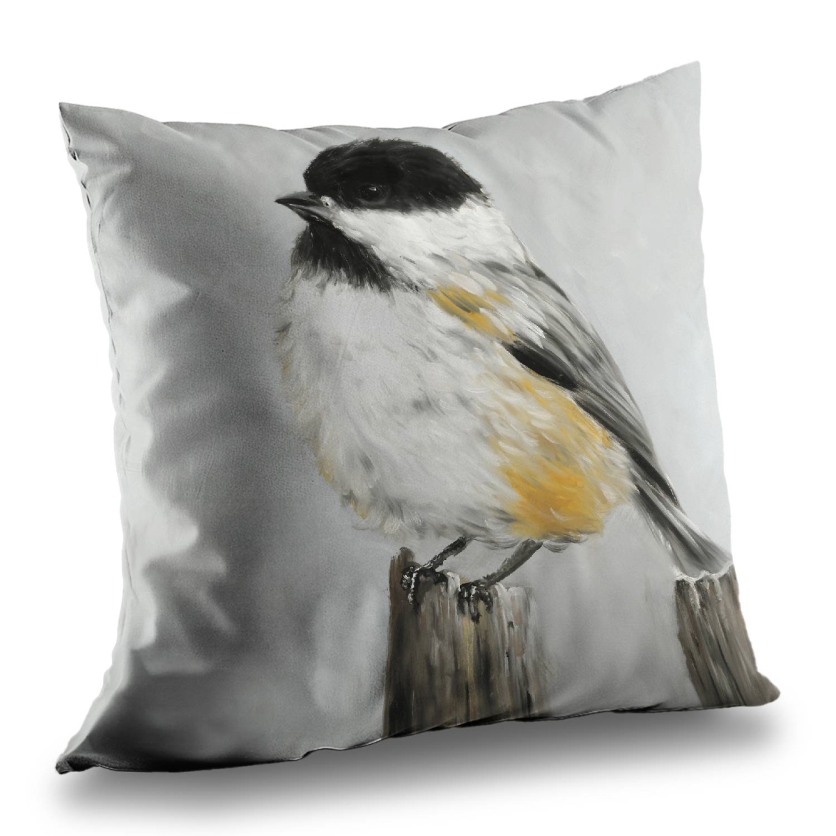 C1PT1414E114G5 14 x 14 in. Coal Tit Bird Poly Twill Throw Pillow - Black Animals Decor