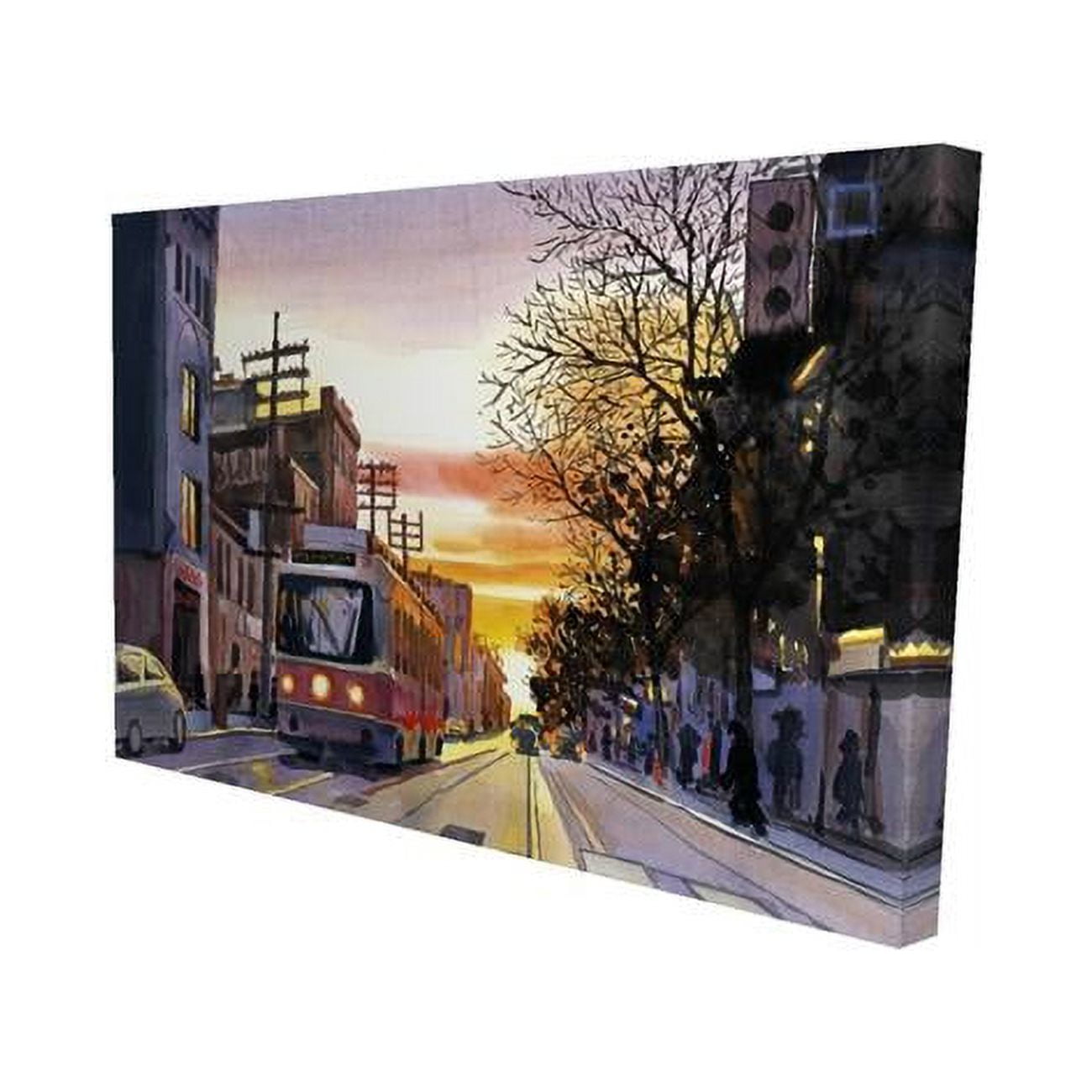 20 x 30 in. Sunset Streetscape to Toronto-Print on Canvas