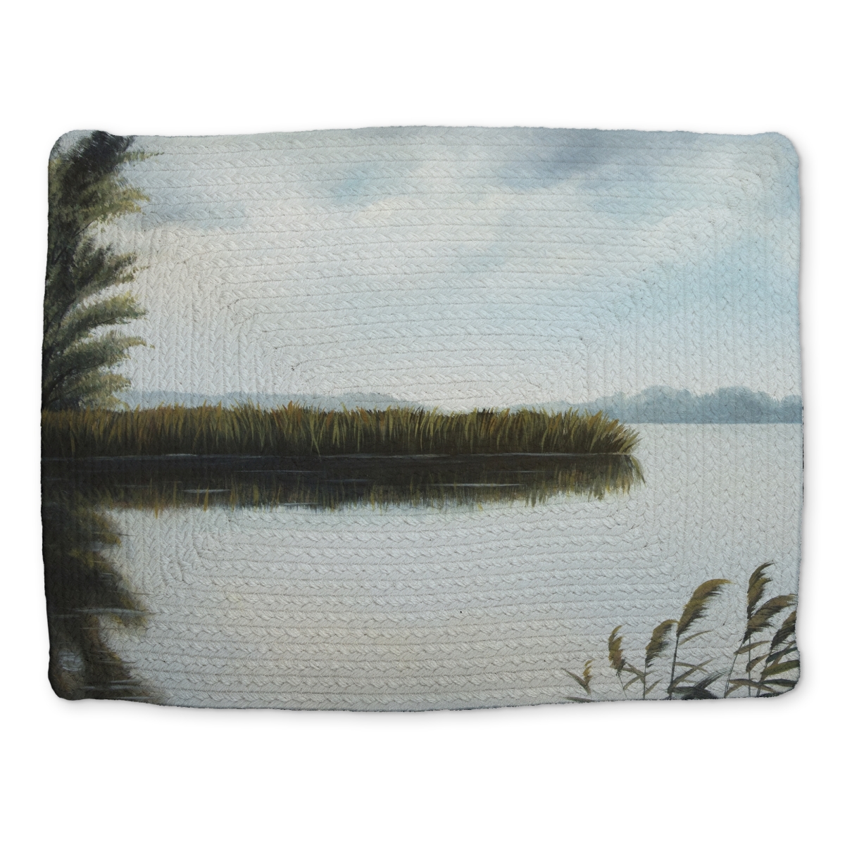 Picture of Begin Home Decor CBPM141833PKGV 14 x 18 in. Quiet Lake Coastal Trees Bedroom Placemat - Braided Polyester