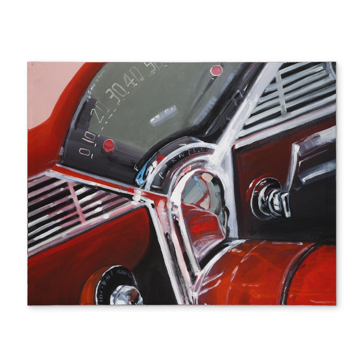 Picture of Begin Home Decor CPPM1418SU3NK7 14 x 18 in. Vintage Red Car Placemat - Gray Polyester Home Decor