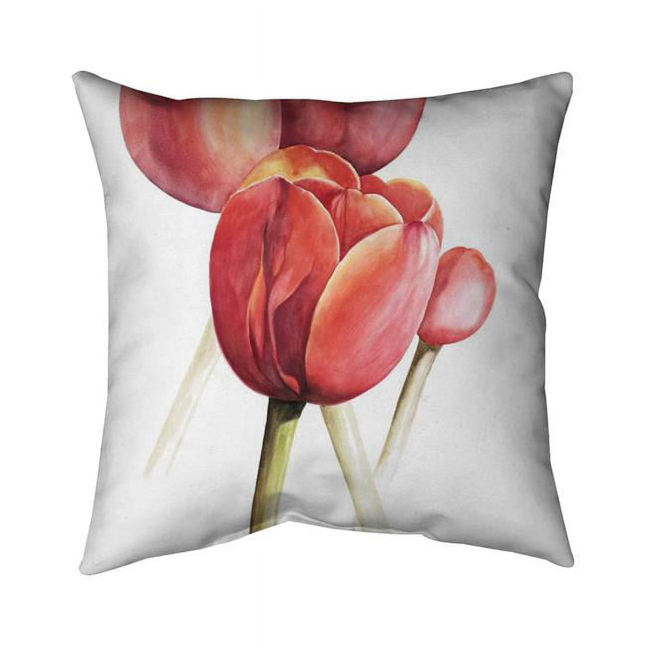 26 x 26 in. Blossoming Tulips Closeup-Double Sided Print Indoor Pillow