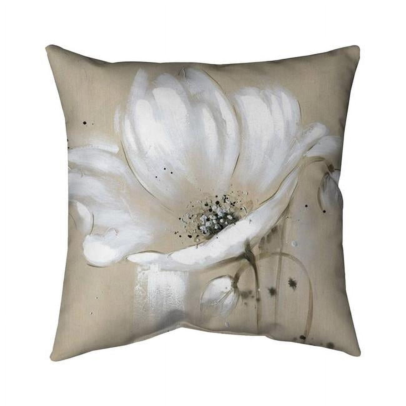 26 x 26 in. White Abstract Wild Flower-Double Sided Print Indoor Pillow