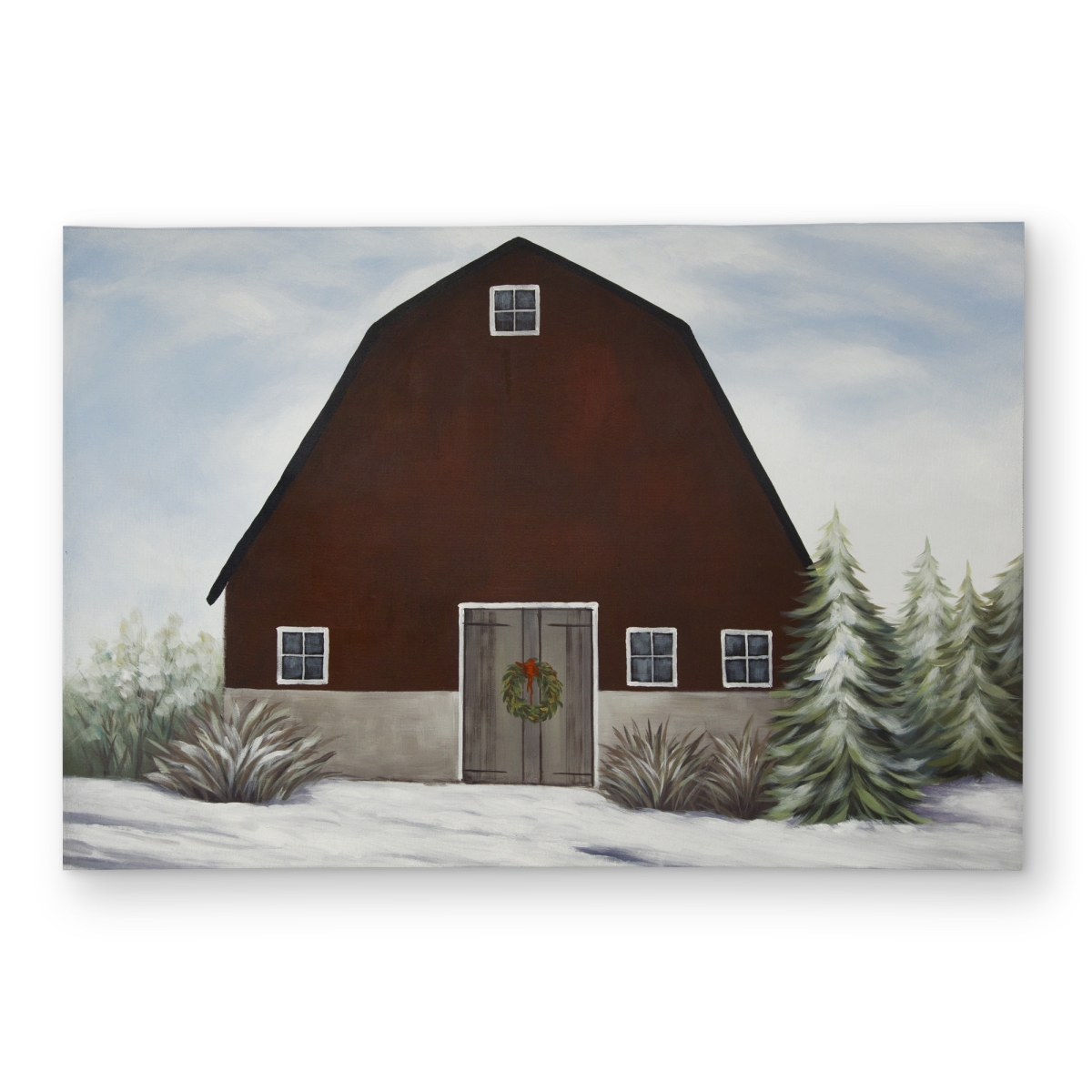 C1ROAR239B4B7N 2 x 3 ft. Its Winter on the Farm - Seasons Farmhouse Outdoor Rug - Rectangle