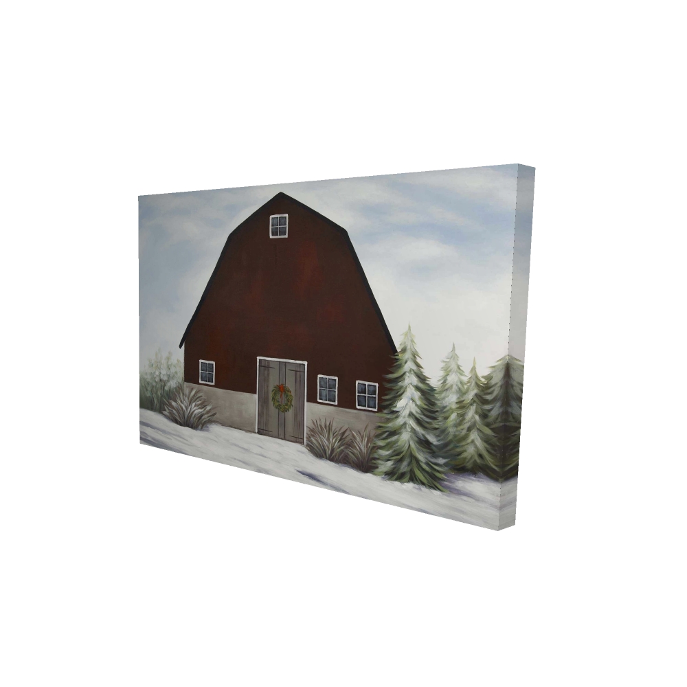2080-2436-AR14 24 x 36 in. Its Winter on the Farm - Trees Scandinavian Canvas Decor