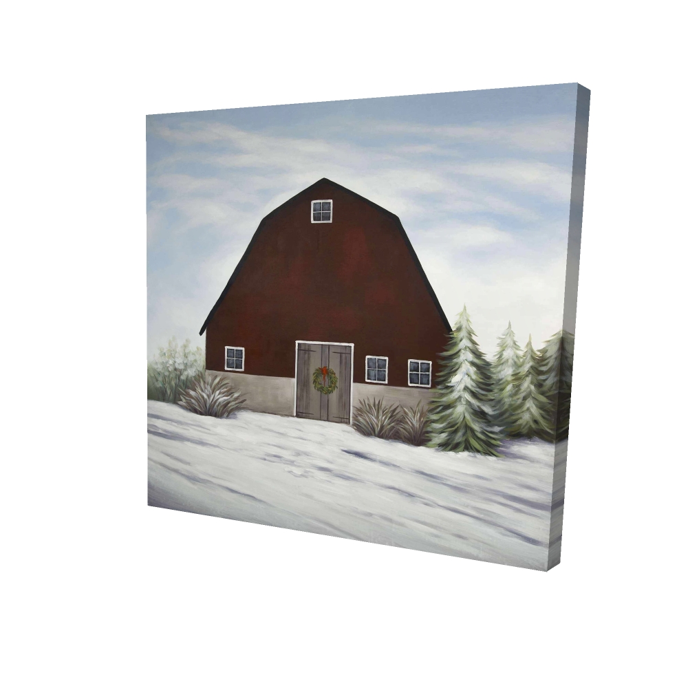 2080-3636-AR14 36 x 36 in. Its Winter on the Farm - Rustic Canvas Home Decor Art