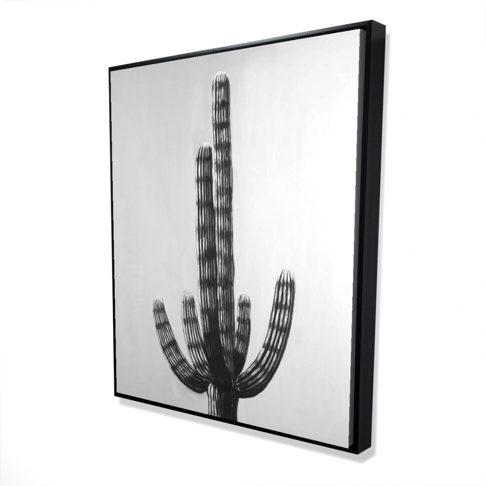 2081-6048-FL197 48 x 60 in. Cactus - Gray Botanical Framed Canvas for Home Decor