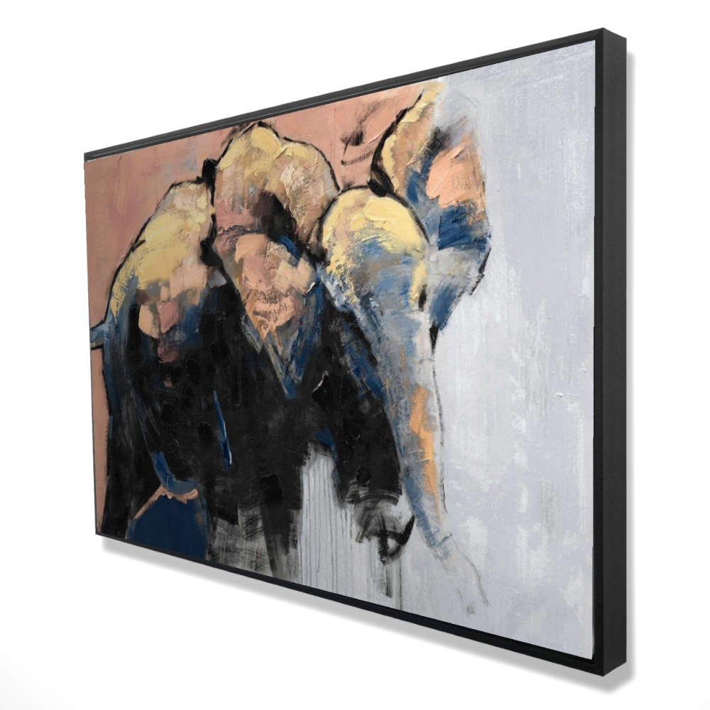 2081-2436-AN19-1 24 x 36 in. Abstract Elephant Canvas - Gray Animals Office Framed Decor