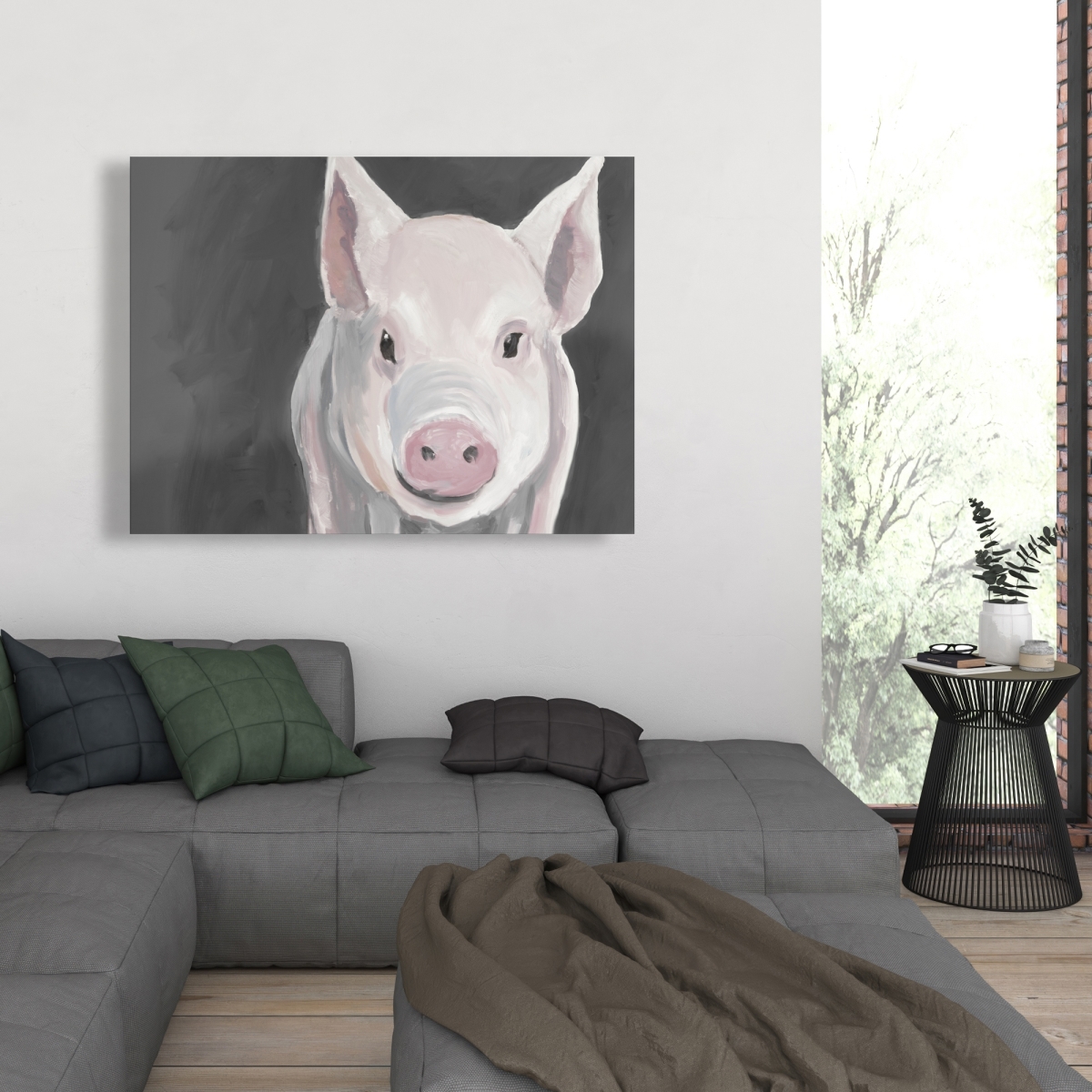 C1RC3648D8OLT2 36 x 48 in. Little Piglet - Animals Livingroom Canvas for Home Decor
