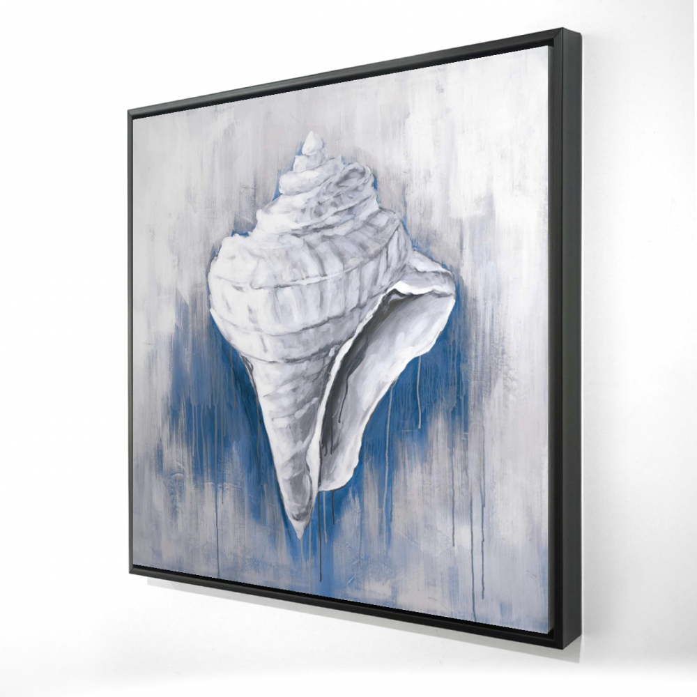 2081-3636-CO23-1 36 x 36 in. Blue Conical Shell - Marine Classic Canvas for Home Decor