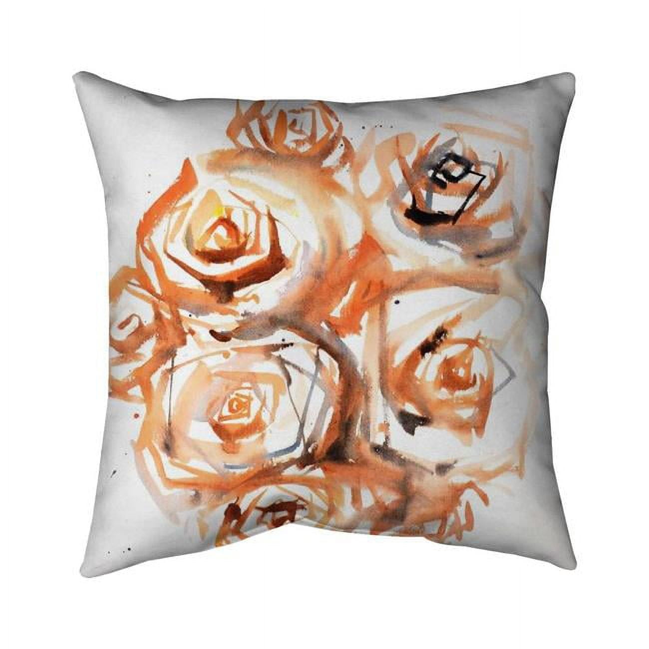 26 x 26 in. Sepia Style Abstract Roses Bundle-Double Sided Print Indoor Pillow
