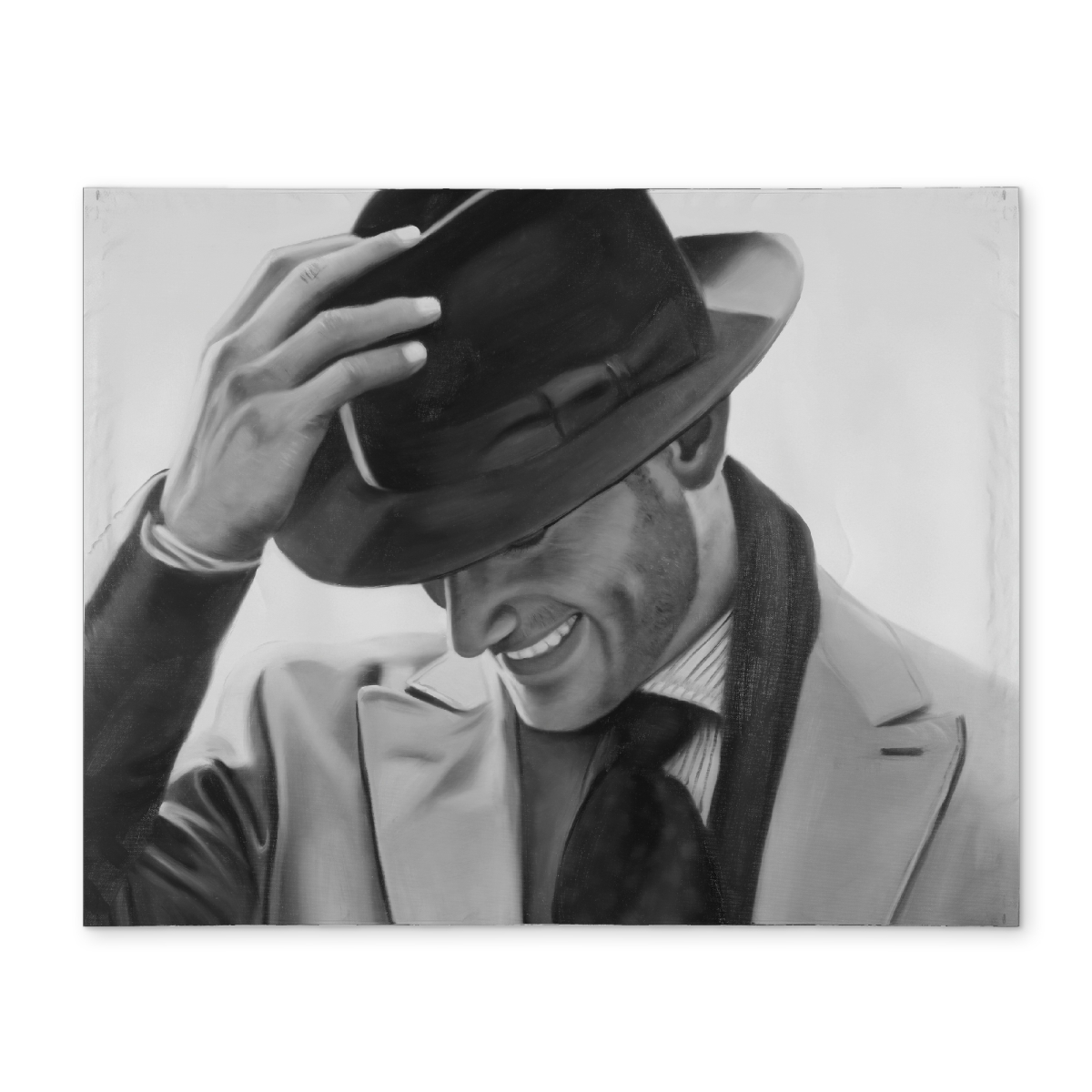 CPPM1418Y8TBZY 14 x 18 in. White Monochrome Polyester Placemat - Well-Dressed Man Decor