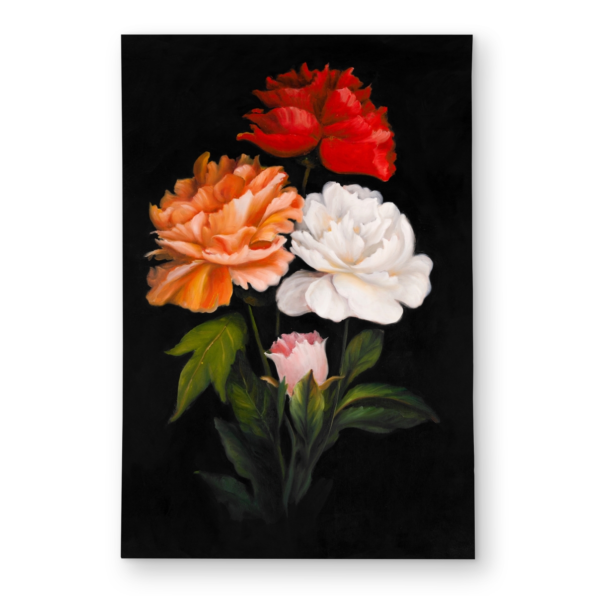 C1ROAR462RGN1V 4 x 6 ft. Three Beautiful Rose Flowers Rug - Hyperrealist Home Decor - Rectangle