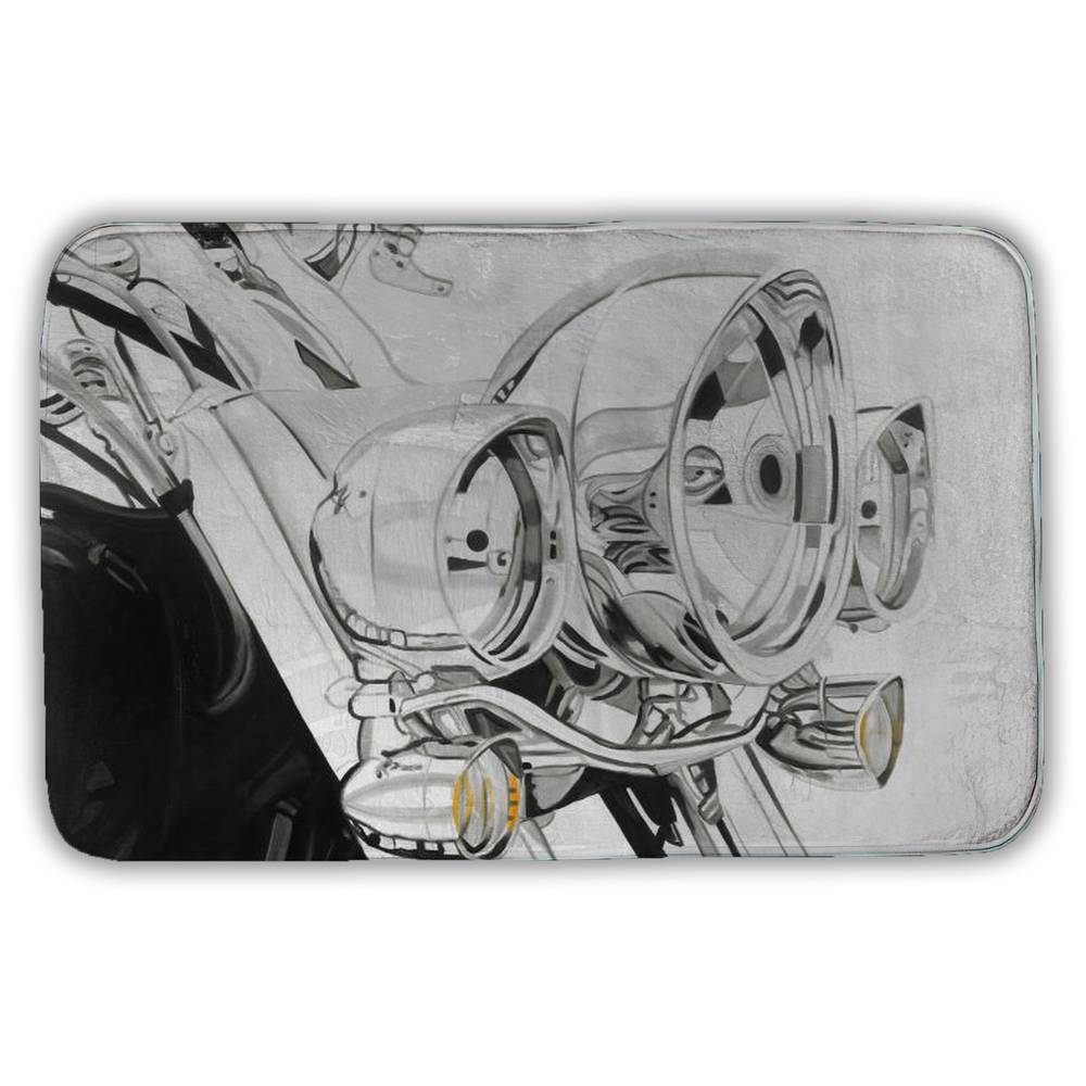 5930-2134-TR55 21 x 34 in. Motorcycle Light Vintage Bath Mat - Unique Home Decor Accessory