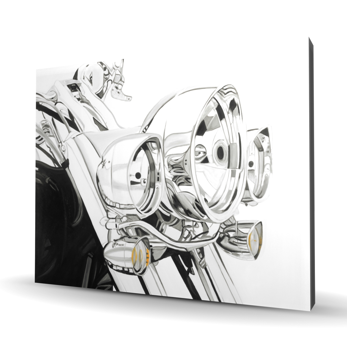 C1RC486041UMYX 48 x 60 in. Motorcycle Light - Industrial Black Canvas Home Decor