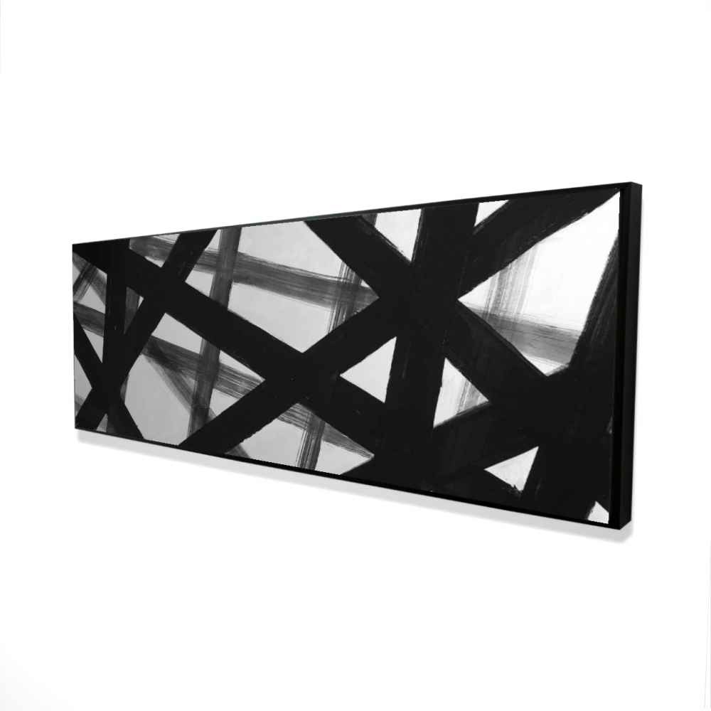 2081-2060-AB31 20 x 60 in. Abstract Bold Lines - Contemporary Framed Canvas Home Decor