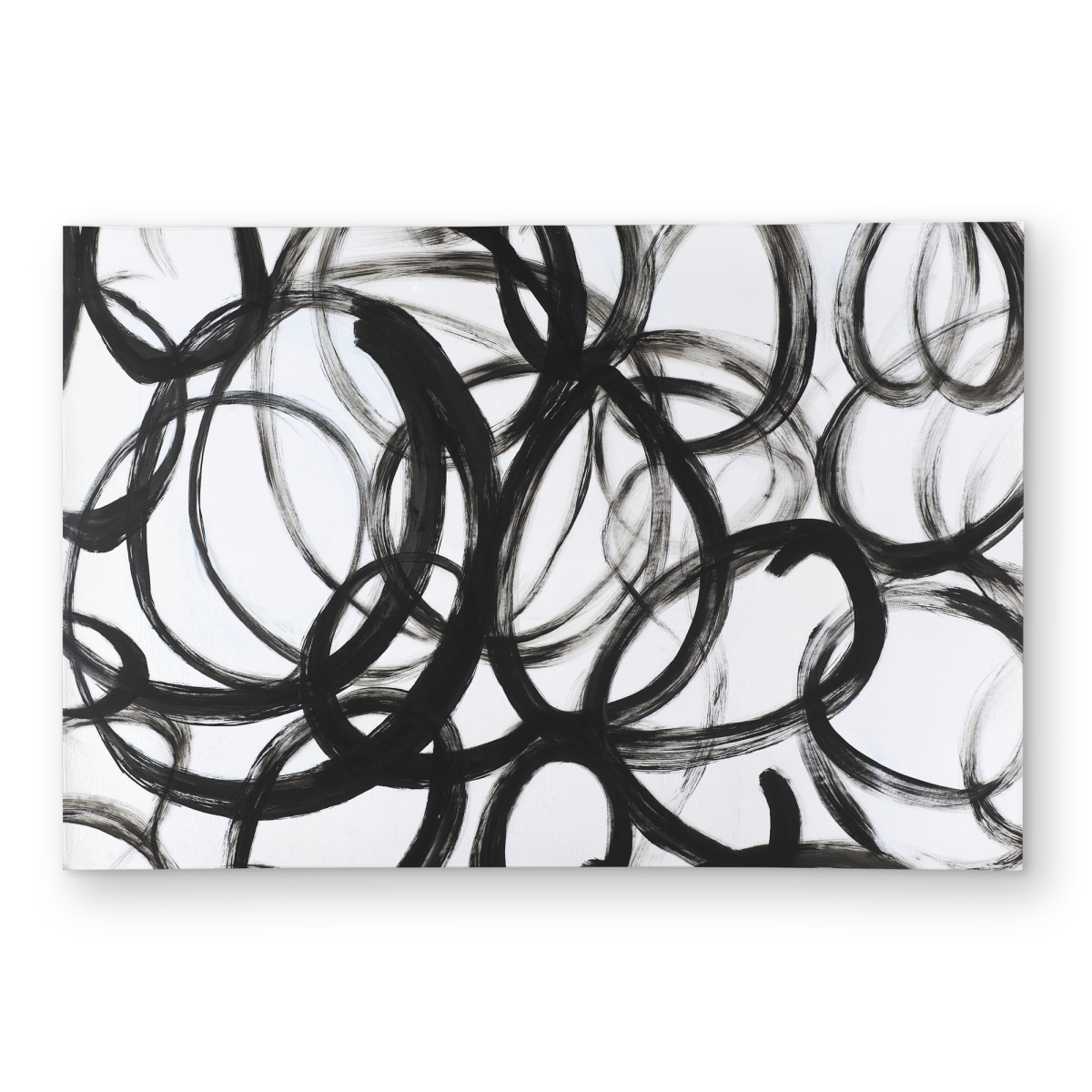 C1ROAR46OPS50X 4 x 6 ft. Abstract Curly Lines Rug - Black & White Outdoor Decor - Rectangle