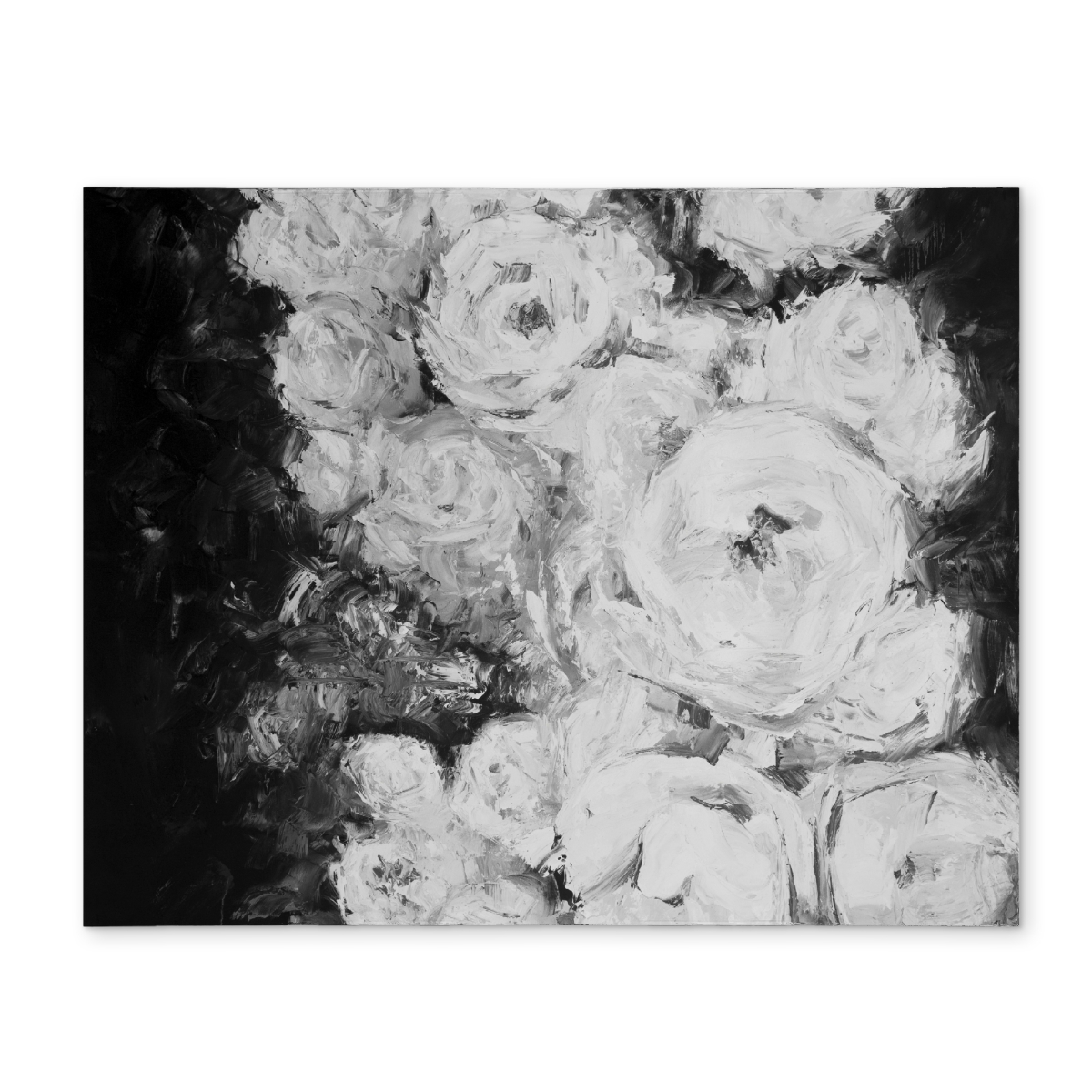 Picture of Begin Home Decor CPPM14185W58EP 14 x 18 in. Monochrome Rose Garden Gray Botanical Placemat - Home Decor