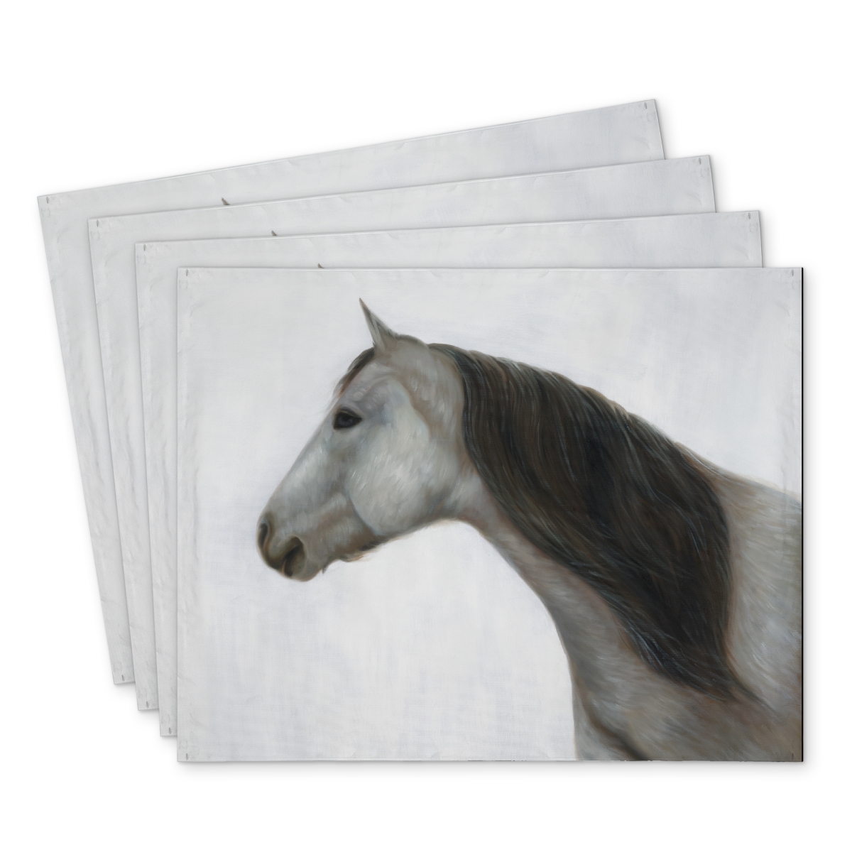 Picture of Begin Home Decor C4PP14183114Q8 14 x 18 in. Winter Horse Polyester Placemat - Stylish Home Decor Accessory - Set of 4