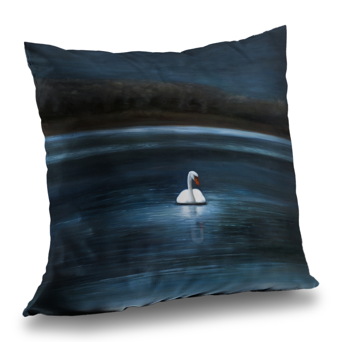 C1PT1414VBAD76 14 x 14 in. Beautiful Swan Blue Poly Twill Throw Pillow for Home Decor
