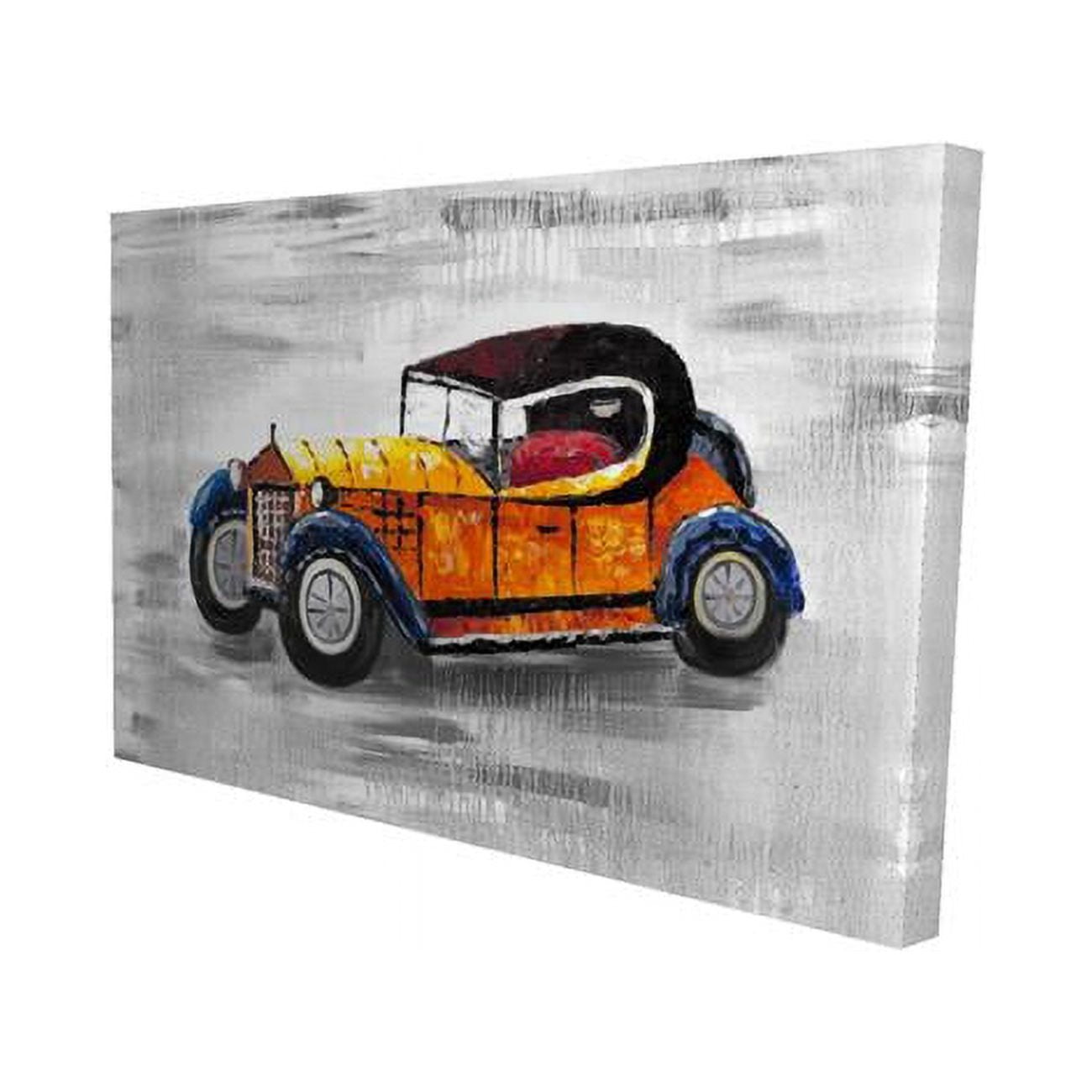 20 x 30 in. Yellow Vintage Car Toy-Print on Canvas