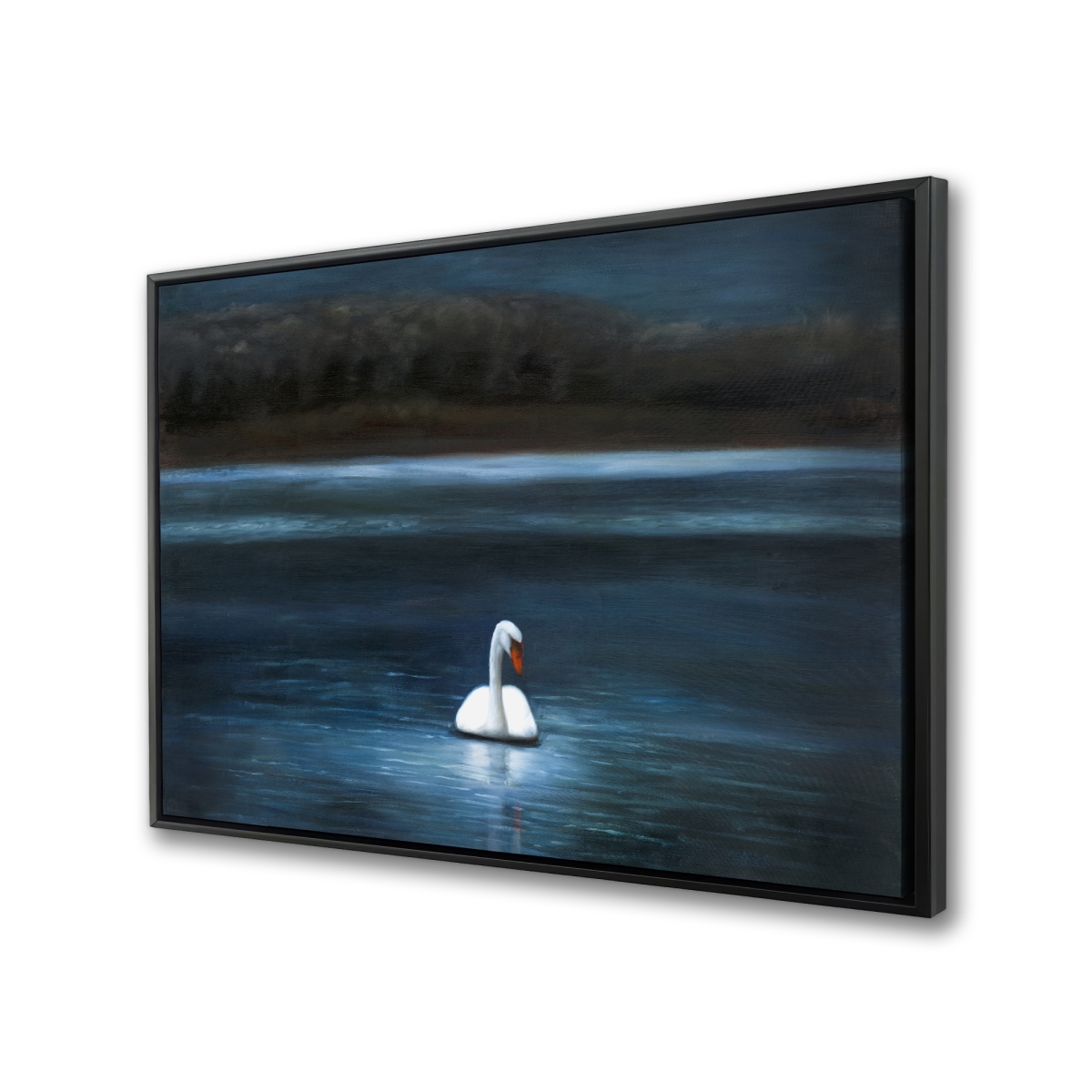 C1FC2436GIBTKD 24 x 36 in. Beautiful Swan - Bedroom Trees Framed Canvas Home Decor