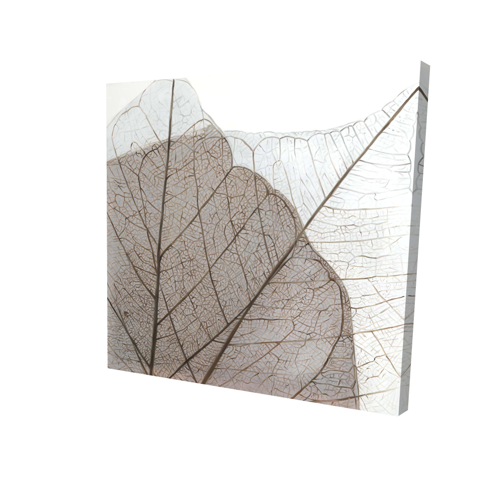 2080-2424-FL377 24 x 24 in. Rustic Livingroom Decor - Brown Canvas - Translucent Dried Leaves