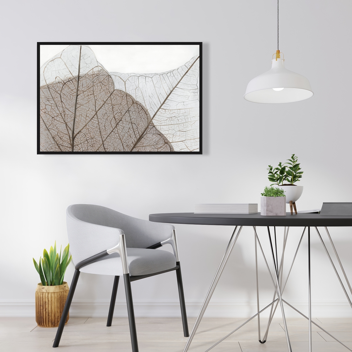C1FC2436A1IV6P 24 x 36 in. Translucent Dried Leaves - Rustic Framed Canvas Home Decor