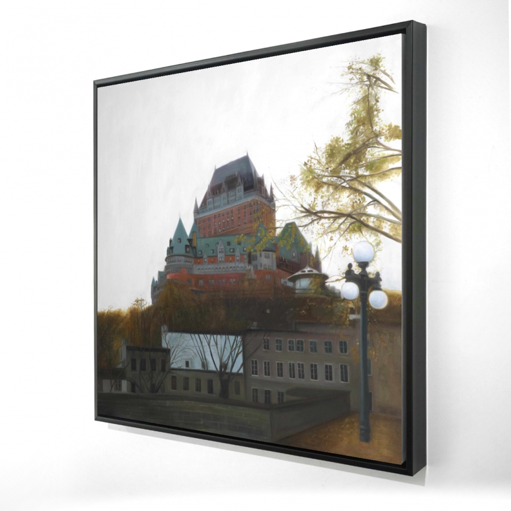 2081-2424-AR17 24 x 24 in. Le Chateau De Frontenac Autumn Canvas - Brown Framed Decor