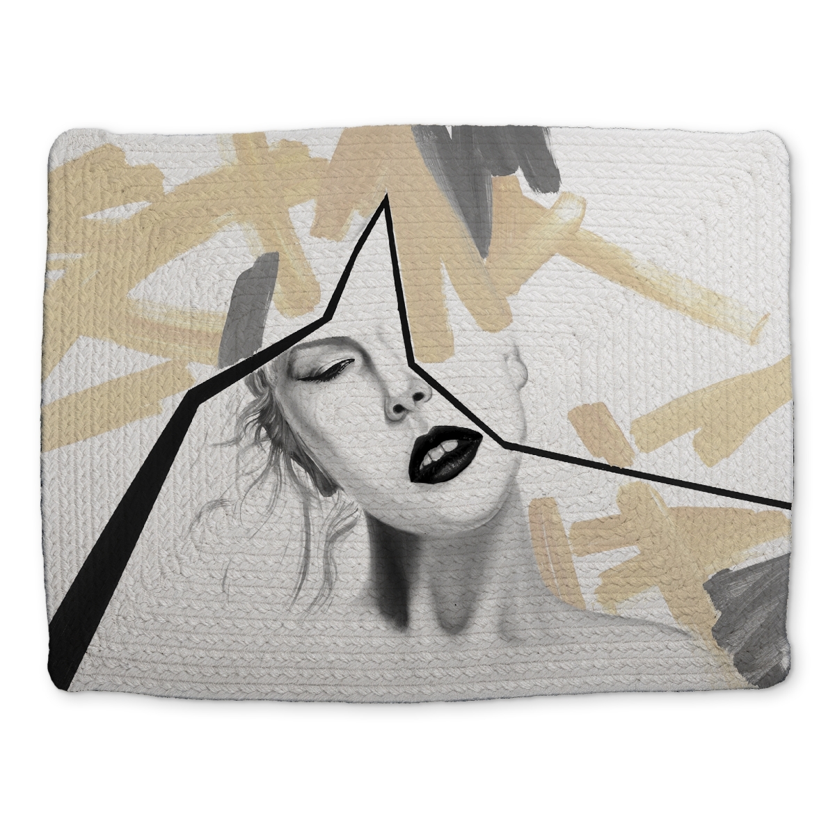 Picture of Begin Home Decor CBPM1418M5Z8RS 14 x 18 in. Gray Figurative Beauty Braided Placemat - Divided Woman Decor
