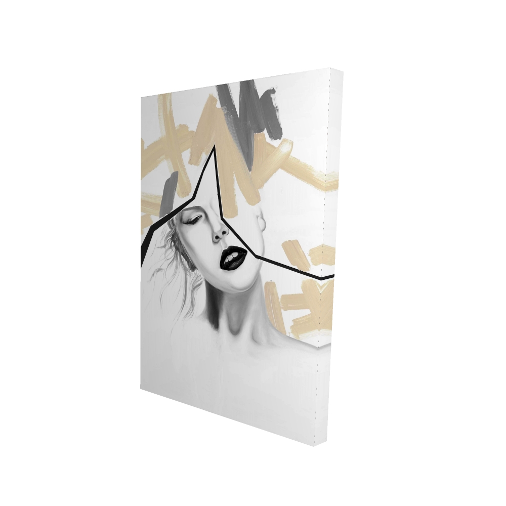 2080-3624-FI29 24 x 36 in. Divided Woman - Pop Art Canvas for Home Decor - Unique Style