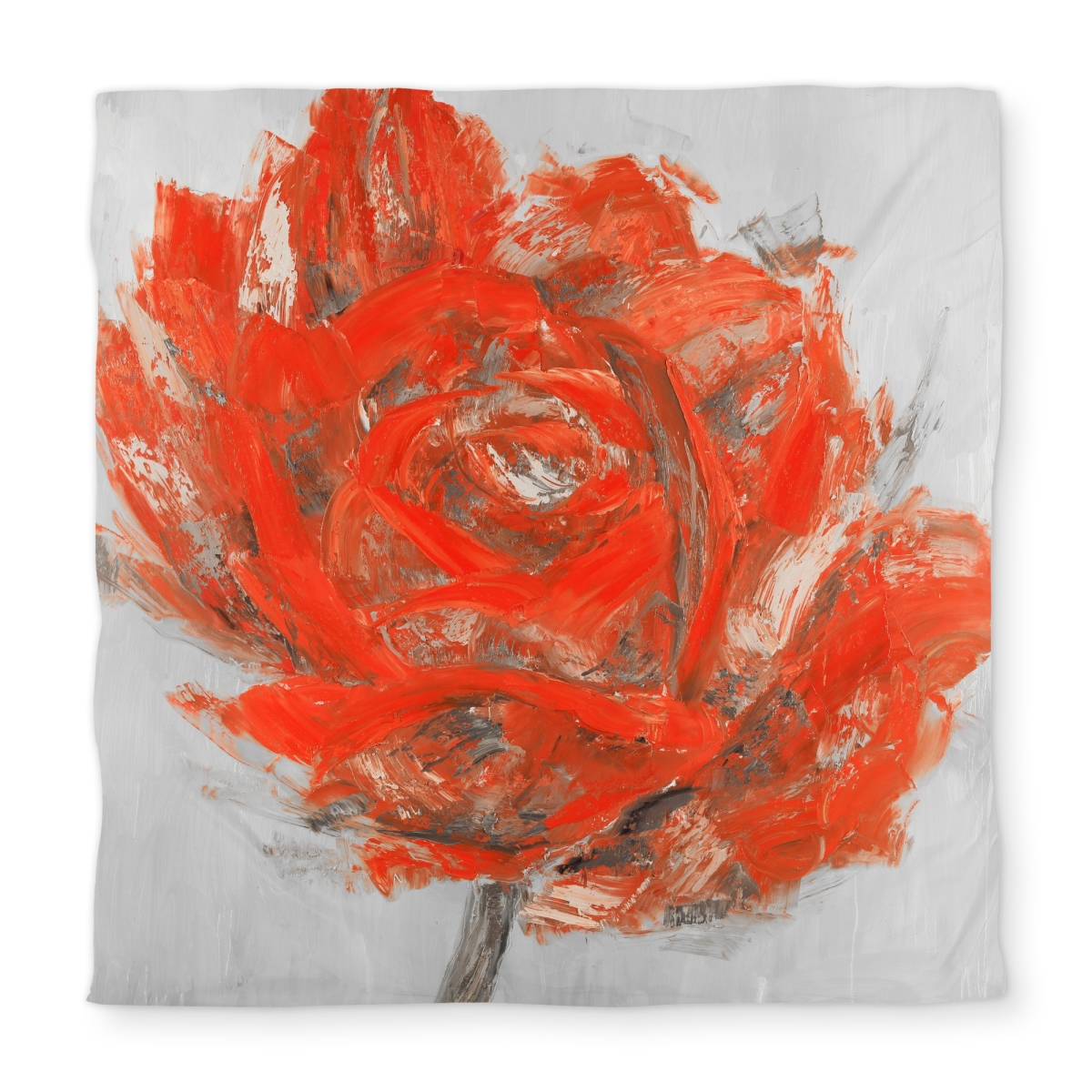 C1DCQSW0F48C85 Queen Size Abstract Red Flower Duvet Cover - White Back Home Decor