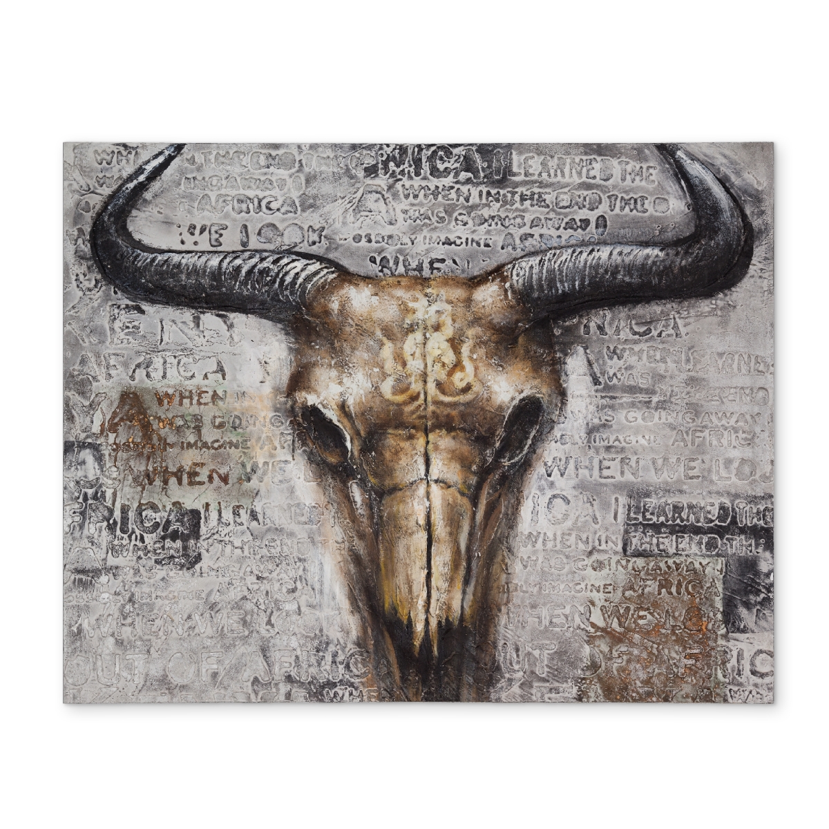 Picture of Begin Home Decor CPPM1418BP7GLW 14 x 18 in. Bull Skull Typography Brown Farm Animal Placemat - Home Decor