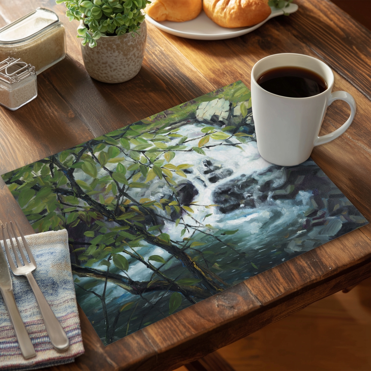 Picture of Begin Home Decor C4PP1418H33NQI 14 x 18 in. Peaceful Fall Polyester Placemat for Elegant Home Decor - Set of 4
