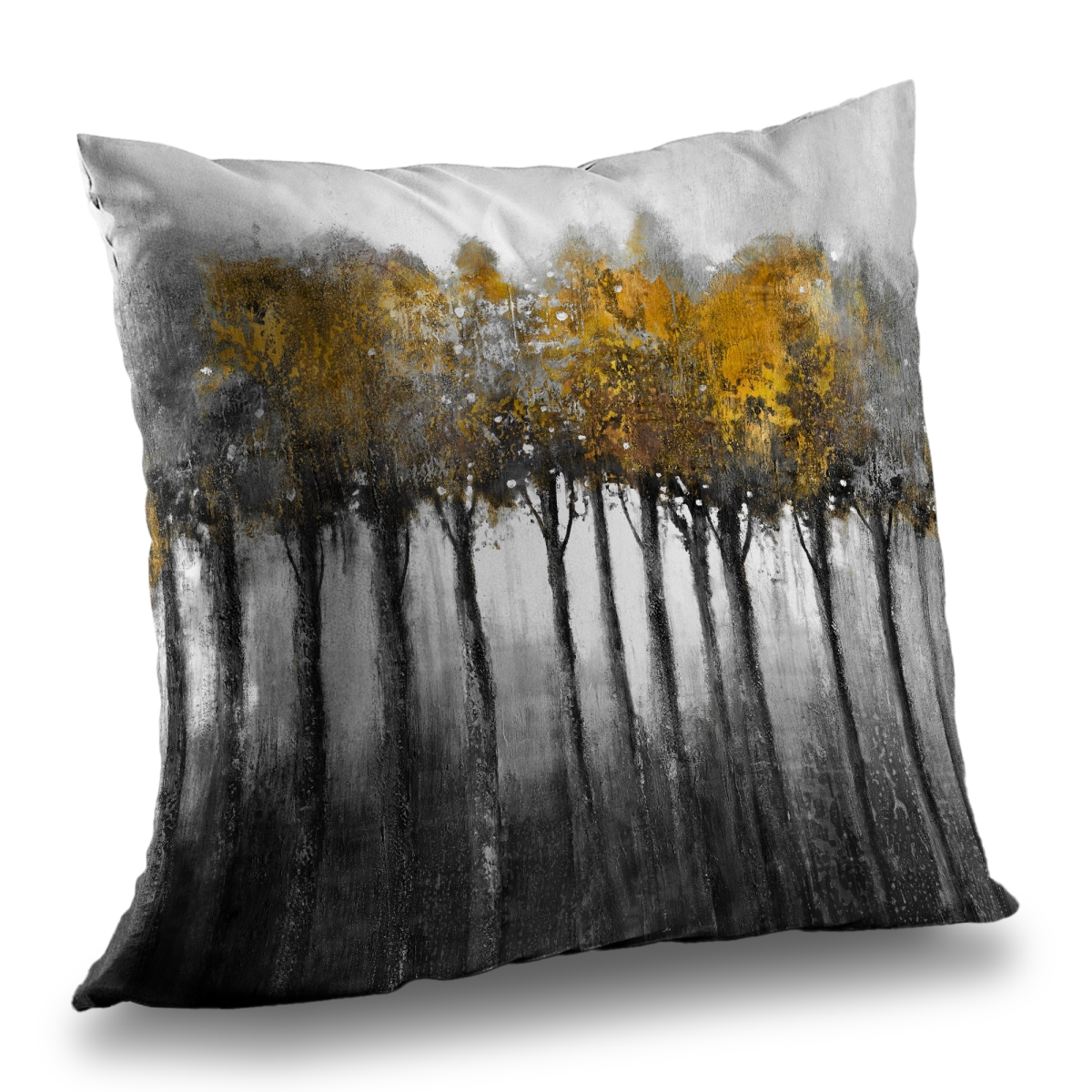 C1PT1414I6770M 14 x 14 in. Illuminated Forest Yellow Poly Twill Throw Pillow - Home Decor